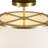 Modern 3-Light Semi-Flush Mount Ceiling Light with White Linen Drum Shade