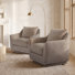 Fauteuil d'appoint rembourré en chenille entièrement pivotant à 360 °