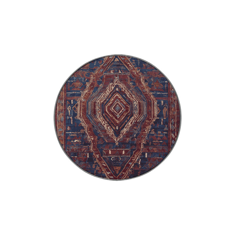 Tapis brun lavable à la machine, Rond 4 pi