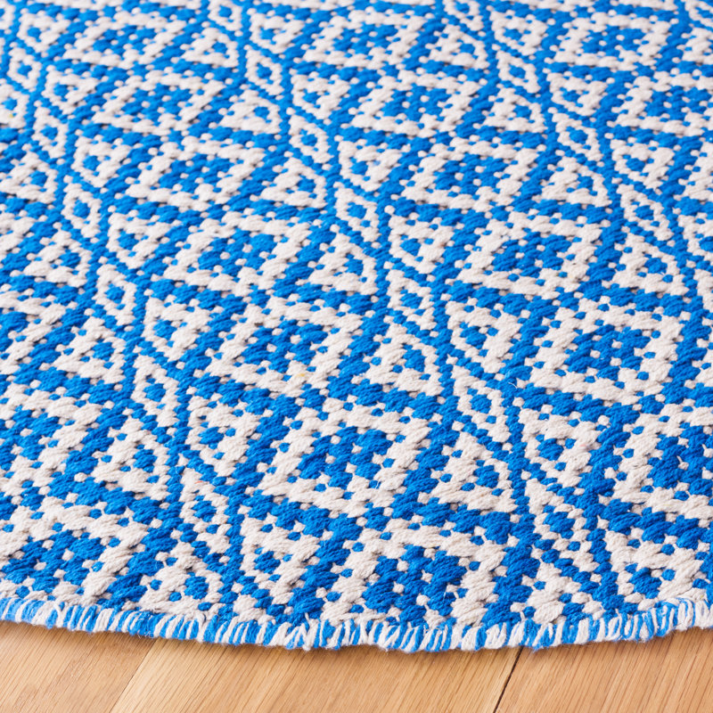 Barkeley Hand Woven Cotton Geometric Rug, Round 6'