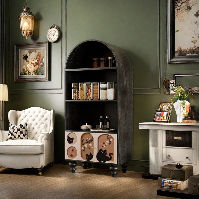 Bibliothèque française de style rétro classique