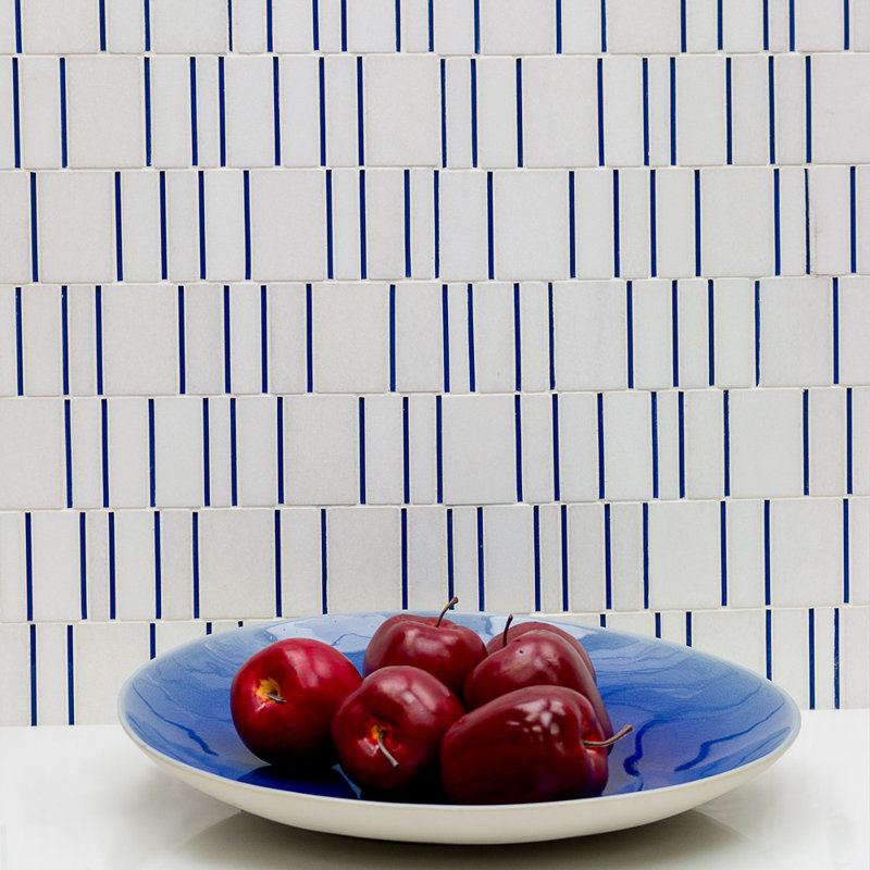 Kerrie Kelly Random Sized Marble/Glass Random Mosaic Wall & Floor Tile