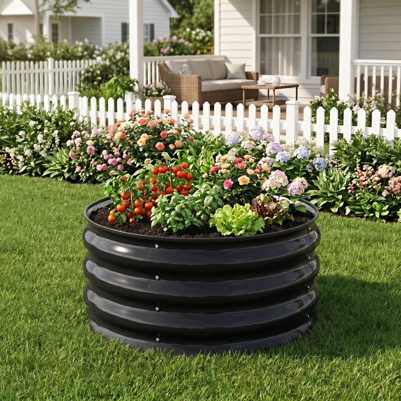 Planter Box, 30cm H x 60cm W x 60cm D, Black, 1