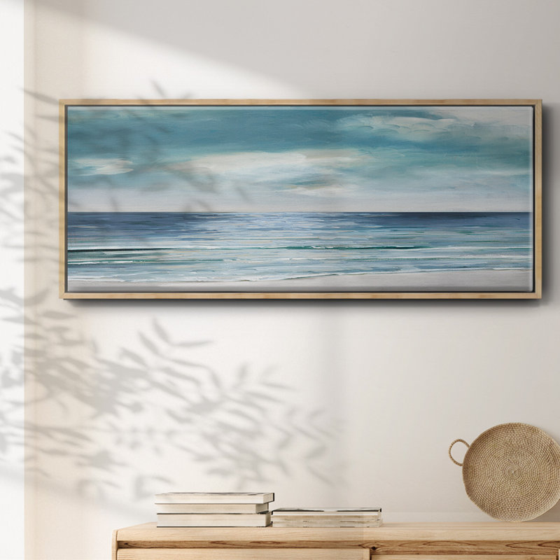 Blue Silver Shore- Framed Canvas