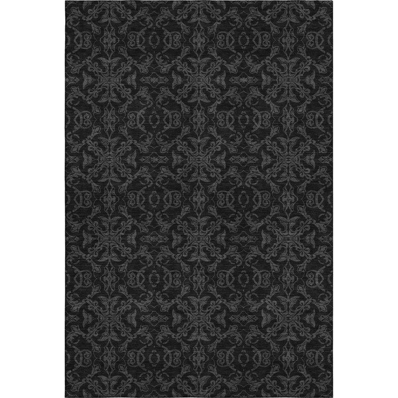 Premium Machine Washable Prisco Gray Rug, Rectangle 2'6" x 3'10"