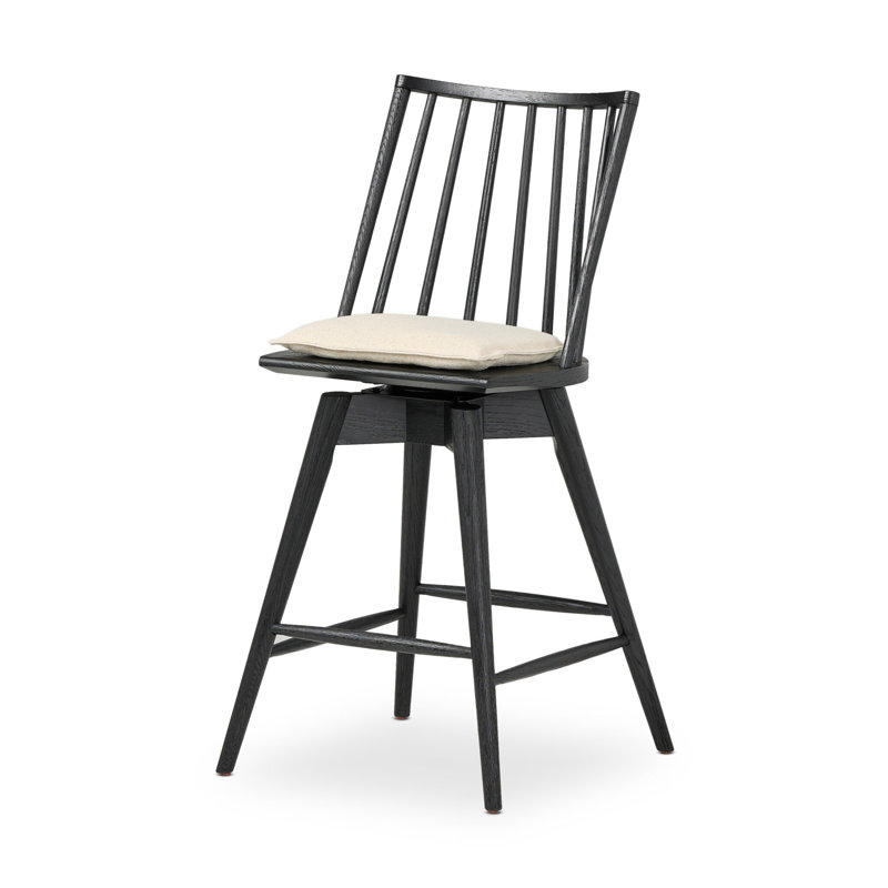 Lewis Swivel Bar Stool, Antwerp Natural/Linen Blend, Counter Stool (26.98" Seat Height)