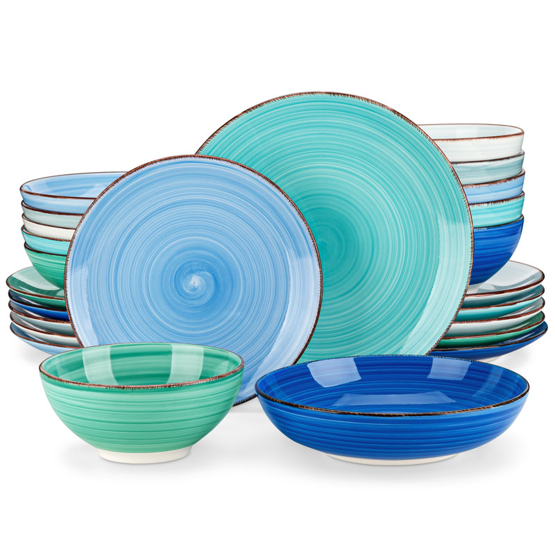  Dinnerware , Blue/Green