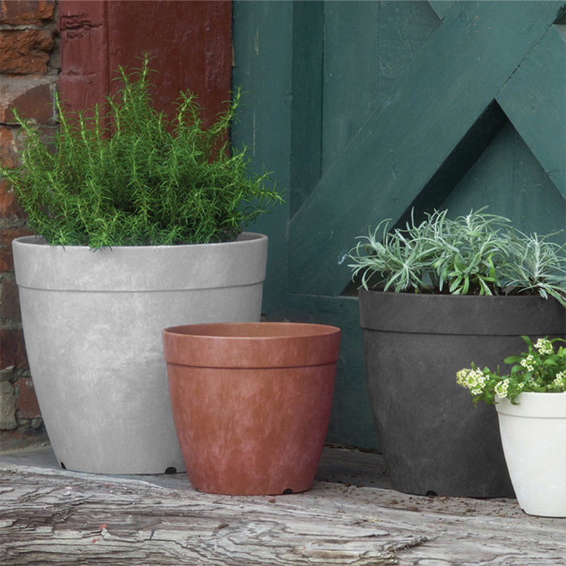 Nashville Pot Planter, Gray, 11.25" H x 12.5" W x 12.5" D
