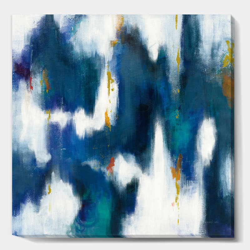 « blue glam texture ii », reproduction d’art sur toile, H 16 po x l 16 po x P 1 po, Toile tendue