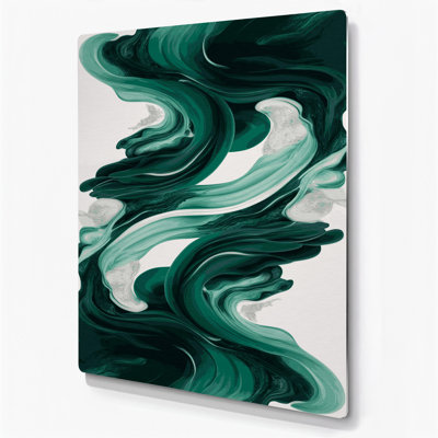 Abstract Landscape 44 Green Metal Wall Art