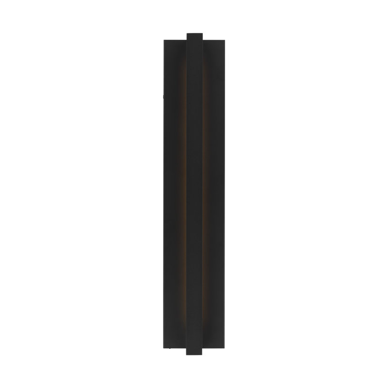 Mick De Giulio Stagger Small Outdoor Wall Sconce in Black with Acrylic shade, 25" H x 4" W x 5" D