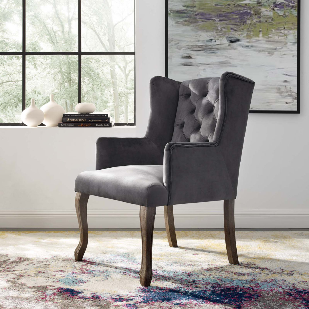 Modway Porch & Den Thornton Vintage Velvet Dining Armchair Modway Upholstery
