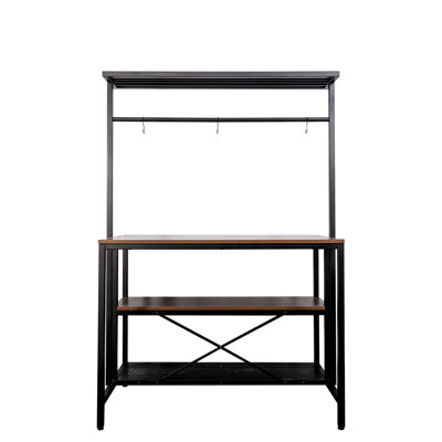 Gatherwood Rustic Modern Kitchen Island With 3 Tier Shelf And Versatile Storage