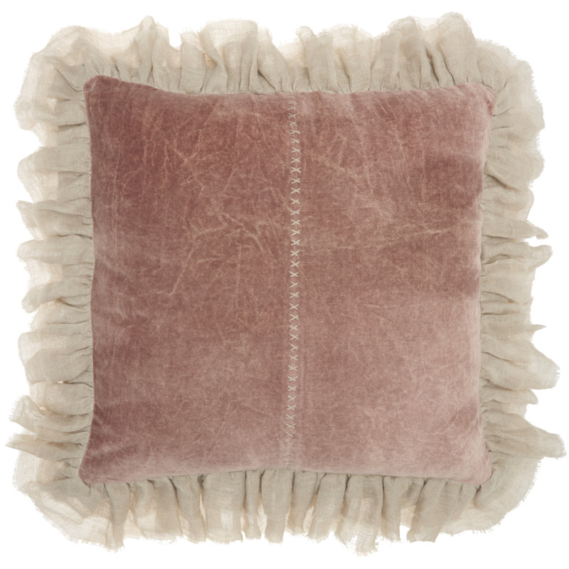  Housse de coussin carré et insert, Rosé