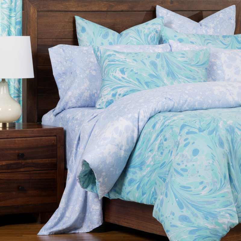 Blue Ice Abstract Queen Microfiber Duvet Cover