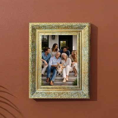 5" x 7" Antique Gold 1PC Home Decor Picture Frame for Bedroom Shelf Styling