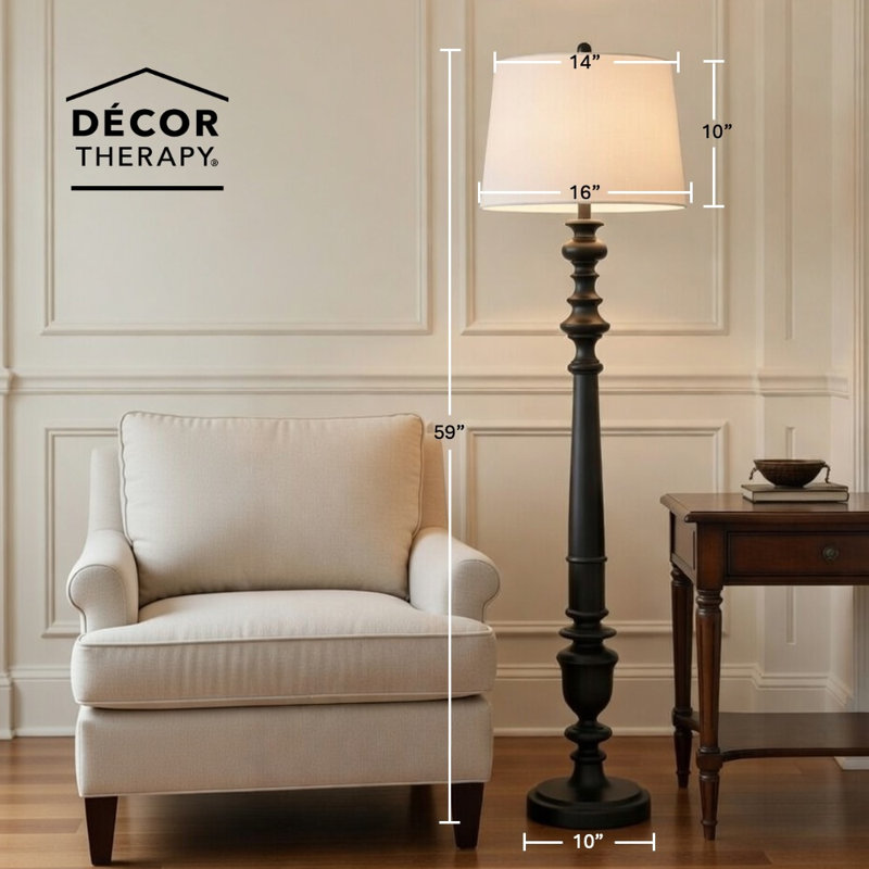 Dairyn Traditional Floor Lamp, Black, White