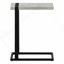 Table d'appoint, en forme de C, bout, côté, collation, salon, chambre à coucher, stratifié gris, métal noir, contemporain, moderne