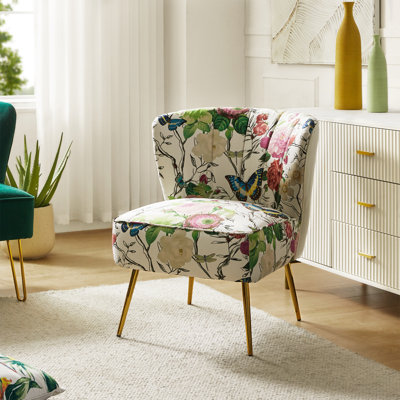Amata Wooden Upholstery Armless Accent Chair