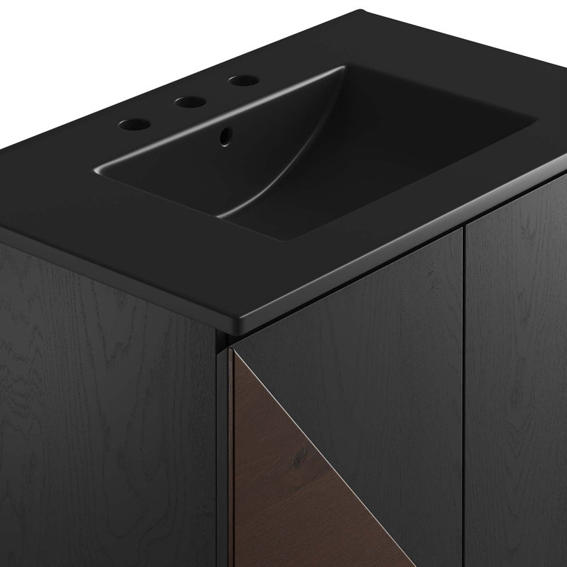 Modway Alchemist Free Standing Single Bathroom Vanity, Black, 30"