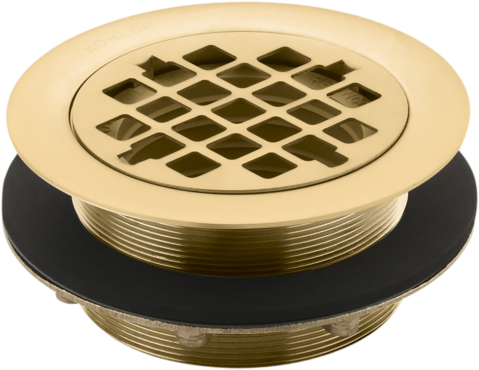 Premier Copper Products 4.25 Round Shower Drain Cover in Polished Brass