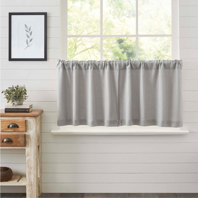 Rideau de café en coton de couleur unie 72 po Nasampe, L 72 po x L 24 po