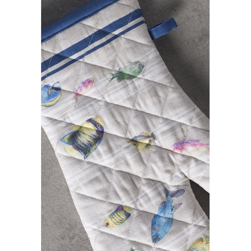 Gant de cuisine 100 % coton Maison d'Hermine Poisson - 7,5 po x 13 po