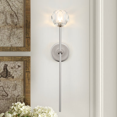 Luminaire pour meuble-lavabo en cristal d'inspiration rose - charme campagnard avec fabrication en fer, nickel