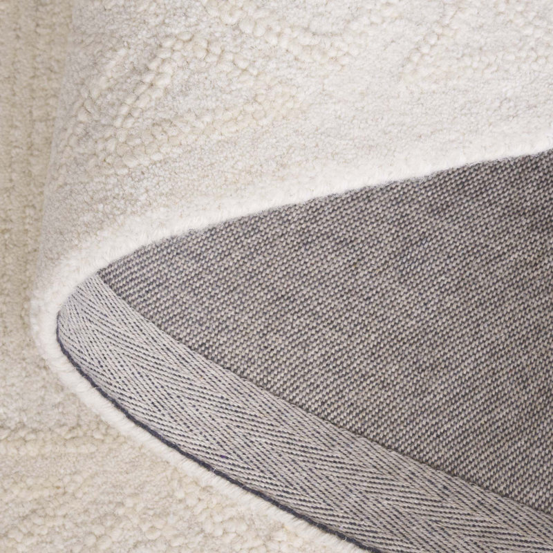 Knoel 675 Hand Tufted Wool/Cotton Geometric Shapes Indoor Use Only Rug in Ivory, Rectangle 5' x 8'