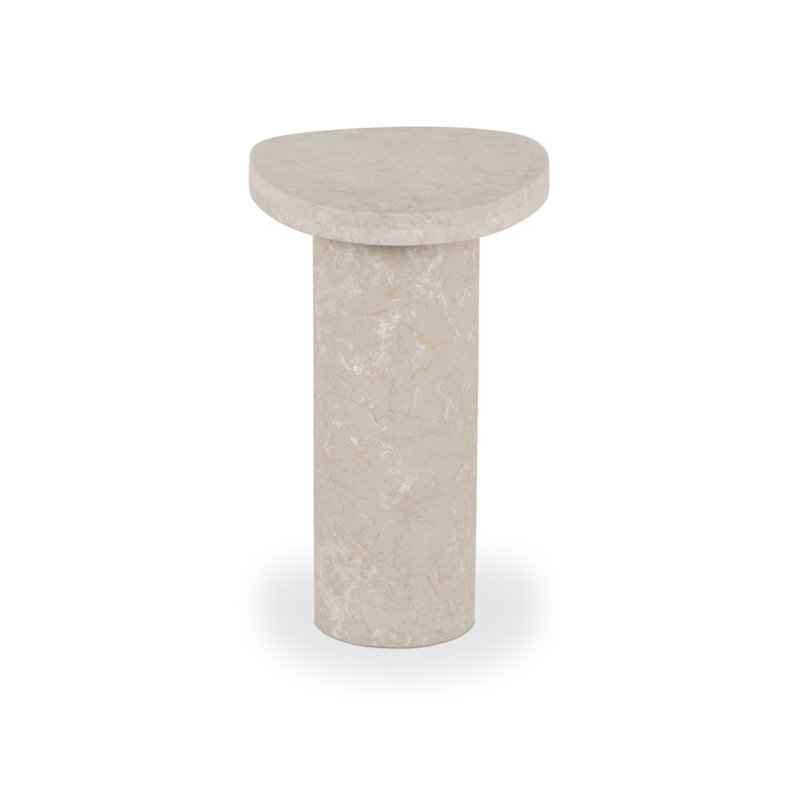 Zion End Table-Merlot Marble, Cream Marble, Marble