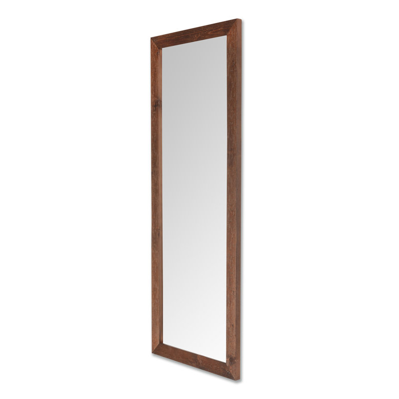 Granger Solid Wood Flat Wall Mirror, Walnut