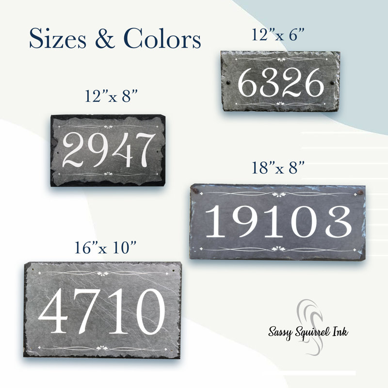 Plaque d'adresse murale 1 ligne Personalized Home, 2 trous pour suspension, H 8 po x l 18 po