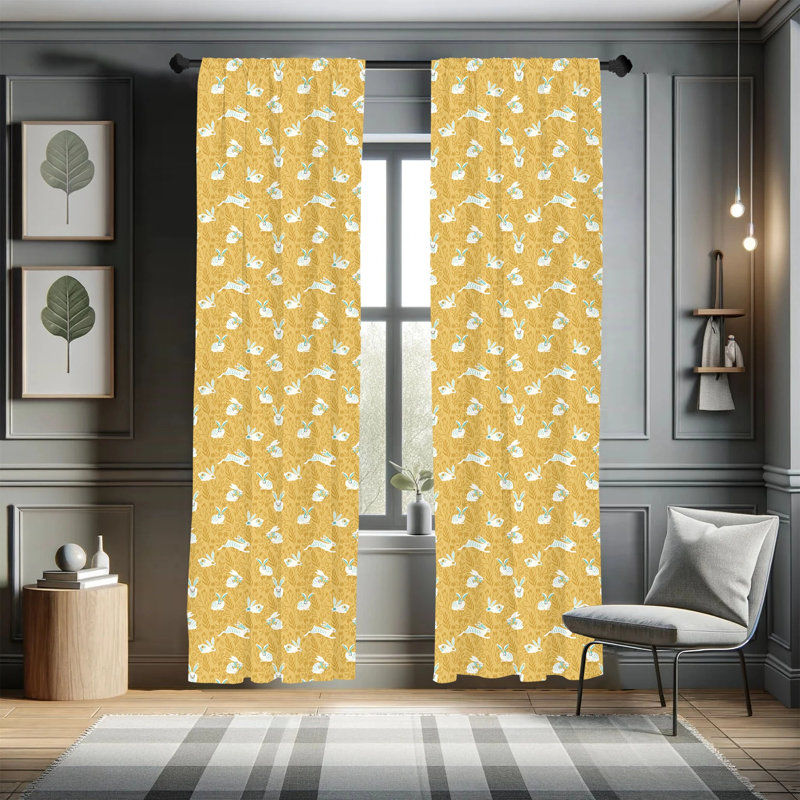 Panneau coulissant semi-diaphane avec passe-tringle Bunny, 28 po x 63 po