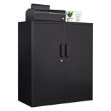 35.4" H x 31.5" W x 15.7" D Steel Storage Cabinet with 2 Adjustable Shelves
