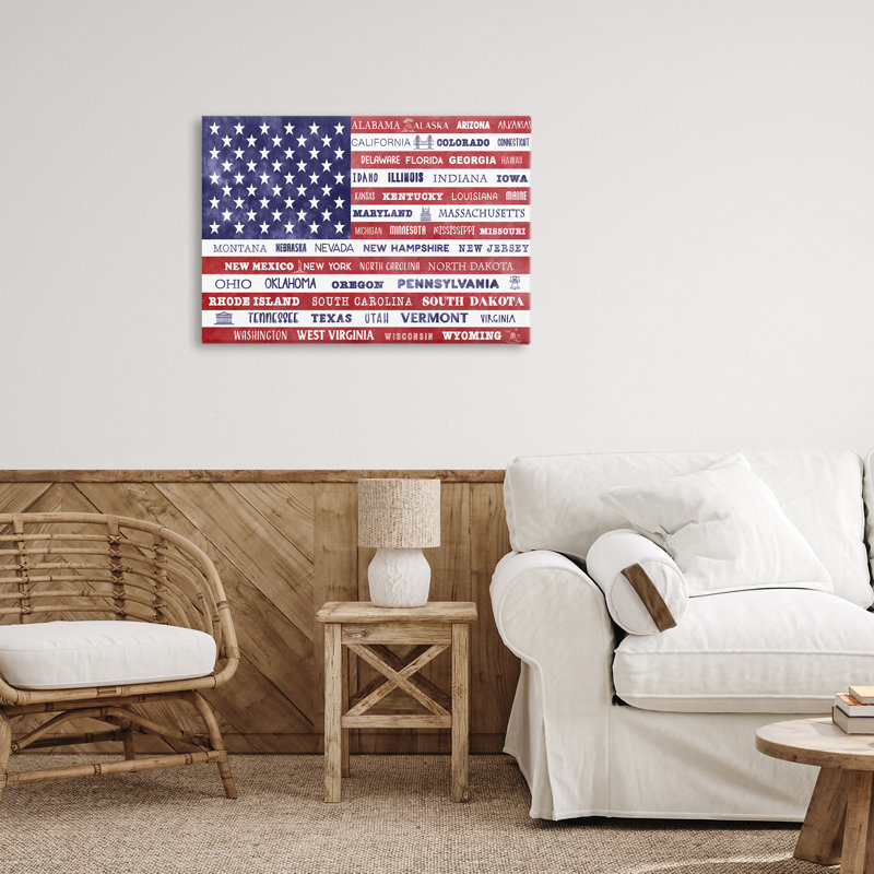 Toile du drapeau des États-Unis, conception de Daniela Santiago, H 16 po x l 24 po