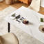Table de salle à manger rectangulaire en porcelaine blanche avec pieds en métal, plateau en céramique contemporain 56,06