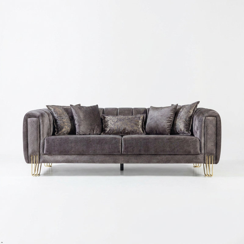 Canapé en velours de luxe Alcantara, Gris