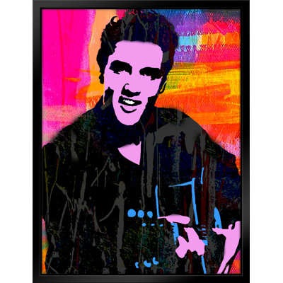 Elvis Pop Art, estampe numérique sur toile avec cadre flottant horizontal