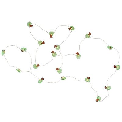 10-Count LED Green and Brown Palm Tree Fairy Lights - Warm White