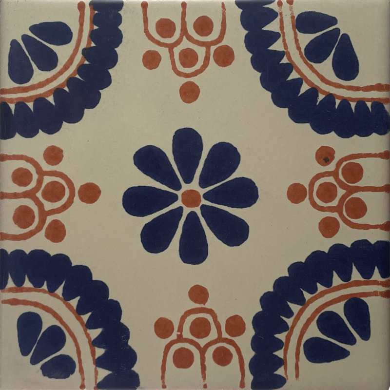 6" x 6" 4pcs TalaMex Blue Madrid Talavera Mexican Tile