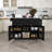 74.8" Kitchen Island With Extendable Dining Table