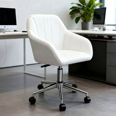 Chaise de bureau en similicuir, conception pivotante réglable pour le bureau personnel, look moderne élégant et sièges confortables