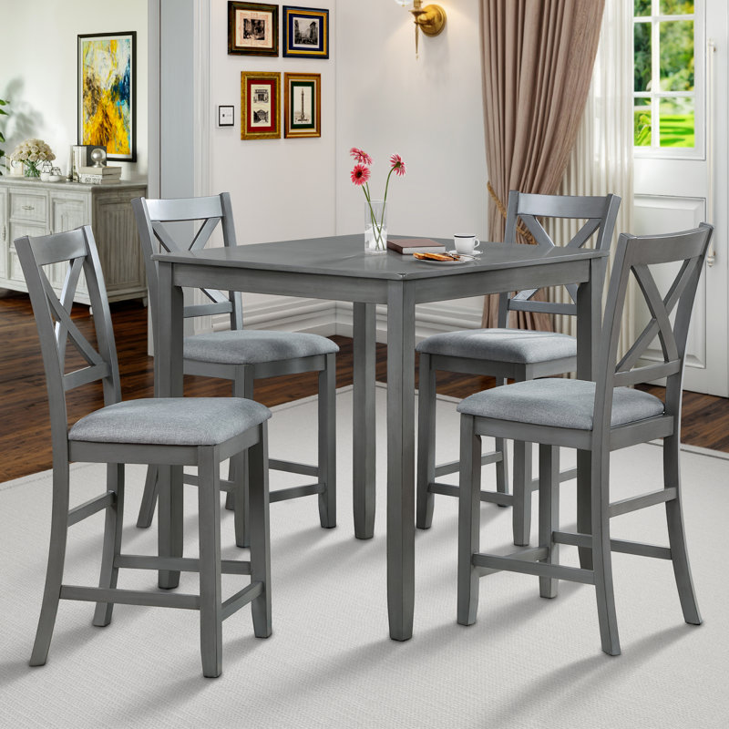 4 - Person Counter Height Dining Set, Gray