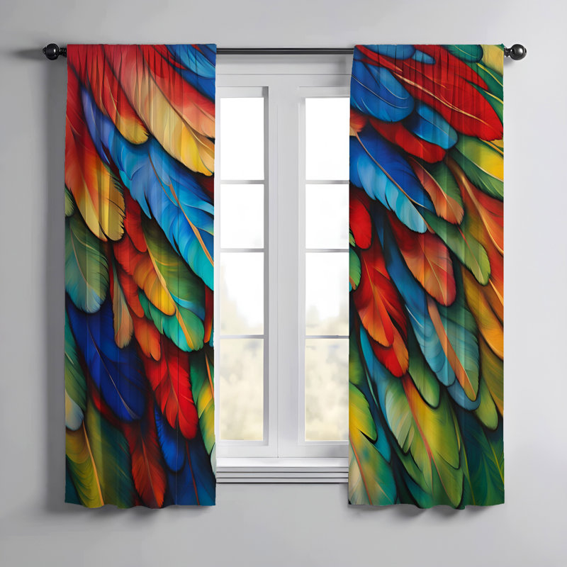 Paire de rideaux semi-transparents en polyester Emenie, L 40 po x L 82 po