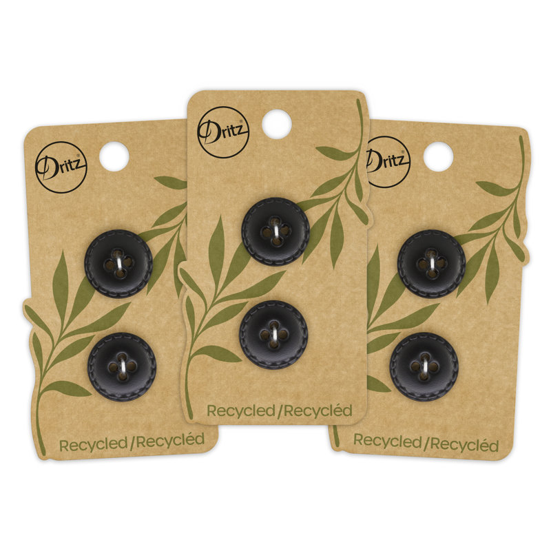Bouton rond en cuir recyclé Dritz