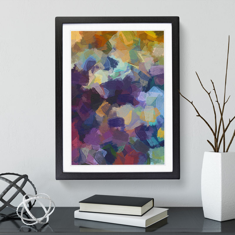 Earth And Sky Abstract - Single Picture Frame Print, 64cm H x 46cm W x 2cm D, Black
