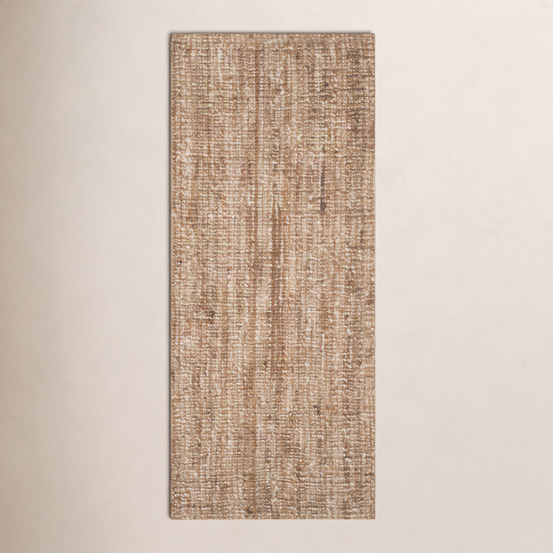 Tapis tissé à la main en jute/sisal naturel/ivoire Alda, Tapis de couloir 2 pi 6 po x 6 pi