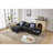 Modular Reconfigurable 4 - Seat Linen With Hidden Drawers And Coordinated Pillows Wood Frame, Medium Soft Foam Filler, Black Gray Colors, 97 In Depth, 57 Width, 34 Height, 162.7 Lb Compartments For-666166315