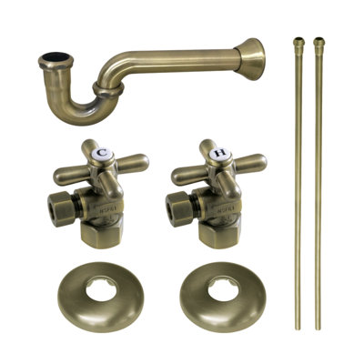 Kingston Brass Gourmet Scape Traditional Plumbing Supply Kit Combo with 1-1/2" P-Trap