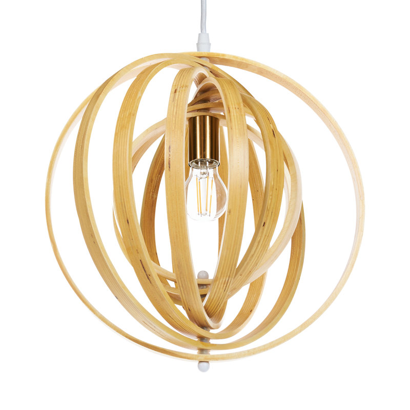 MURRELL 1 - Light Natural Sphere Pendant, Brown/White